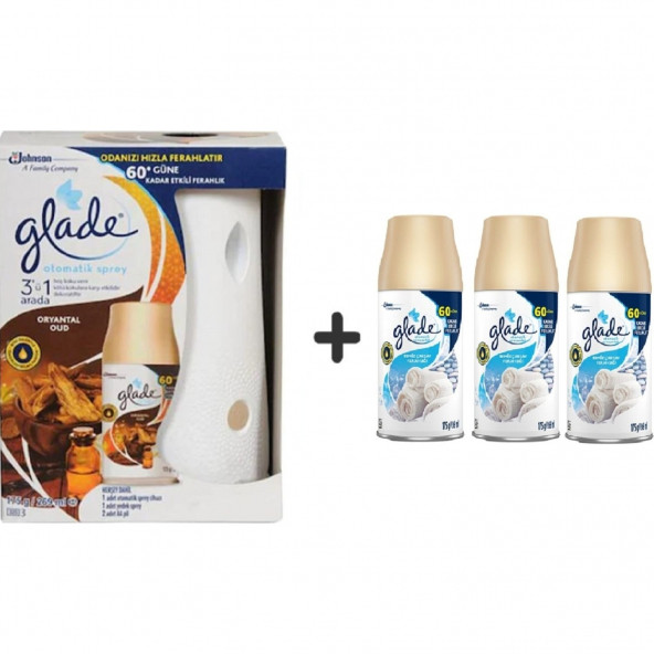 Glade Otomatik Sprey x Oryantal Oud x Temiz Çarşaf  Ferahlığı   3 x 269 Ml ürün görseli 1