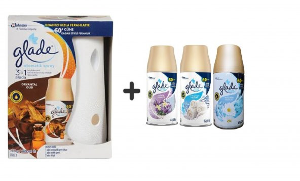 Glade Otomatik Sprey x Oryantal Oud x Lavanta x Temiz Çarşaf Ferahlığı x Temizliğin Ferahlı 3x269Ml ürün görseli 1