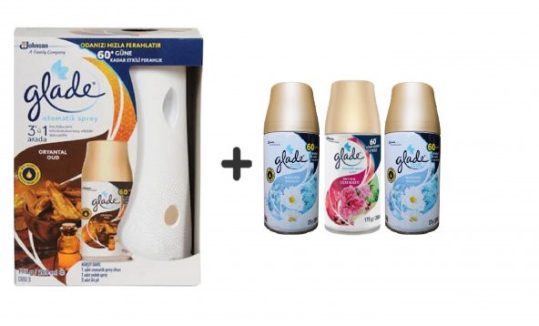 Glade OtomatikSprey x Oryantal Oud x Temizliğin Ferahlığı x Meyve& Temizliğin Ferahlığı 3x269Ml ürün görseli 1