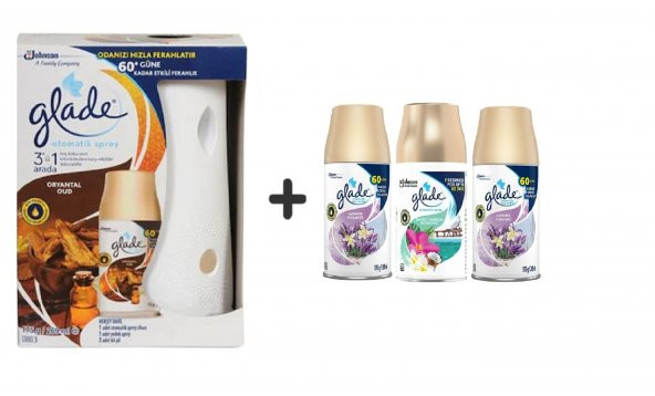 Glade Otomatik Sprey x Oryantal Oud x Lavanta Ferahlığı x Tropikal Floral x Lavanta Ferahlığı 3 x 269 Ml ürün görseli 1