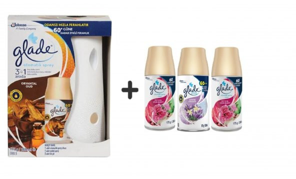 Glade Otomatik Spreyx Oryantal Oud x Meyve& Çiçek Buketix  Lavanta Ferahlığıx  Meyve& Çiçek 3 x 269Ml ürün görseli 1