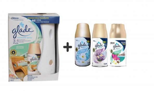 Glade Otomatik Sprey x Okyanus Sessizliği x Temizliğin Ferahlığı x Lavanta Ferahlığı x Tropikal 3 x 269 Ml ürün görseli 1