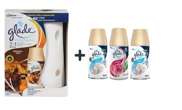 Glade Otomatik Sprey x Oryantal x Temiz Çarşaf Ferahlığı x Meyve&Çiçek x Temiz Çarşaf Ferahlığı 3 x 269 Ml ürün görseli 1