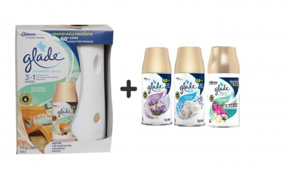 Glade Otomatik Sprey x Okyanus Sessizliği x Lavanta Ferahlığı x Temiz Çarşaf xTropikal Floral 3 x 269 Ml ürün görseli 1