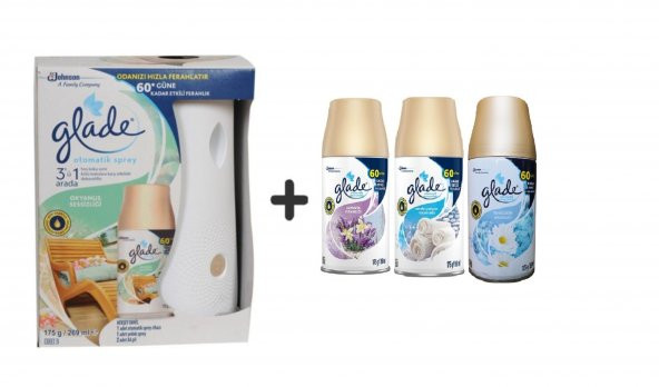 Glade Otomatik Sprey x Okyanus Sessizliği x Lavanta Ferahlığı x Temiz Çarşaf x Temizliğin Ferahlığı 3 x 269 Ml ürün görseli 1