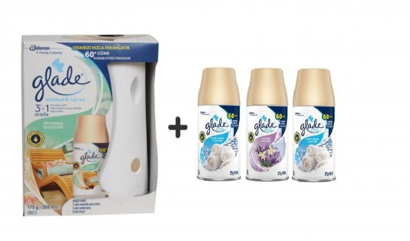 Glade Otomatik Sprey x Okyanus Sessizliği x Temiz Çarşaf Ferahlı x Lavanta x Temiz Çarşaf Ferahlı 3 x269 Ml ürün görseli 1