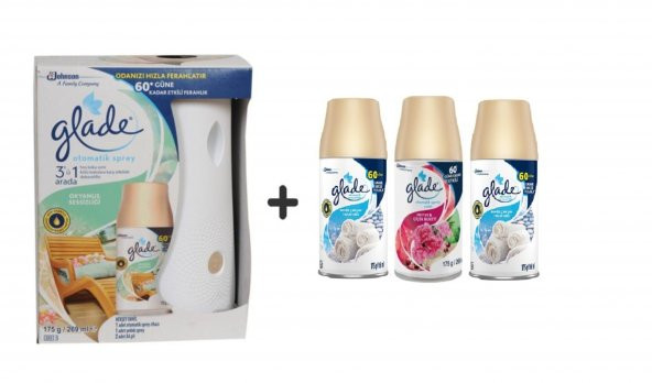 Glade Otomatik Sprey x Okyanus Sessizliği x Temiz Çarşaf Ferahlı x Meyve&çiçek Buketi x Temiz Çarşaf 3 x 269Ml ürün görseli 1