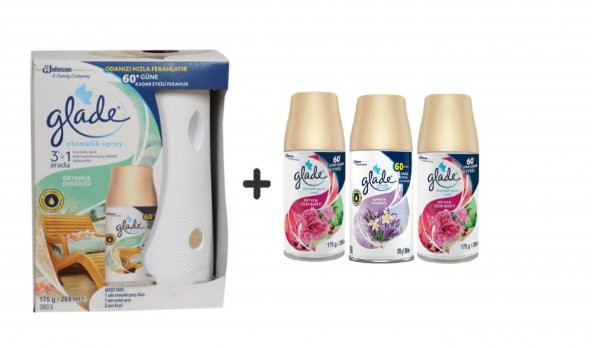 Glade Otomatik Sprey x Okyanus Sessizliği x Meyve&Çiçek Buketi x Lavanta Ferahlığı x Meyve&Çiçek 3 x 269 Ml ürün görseli 1