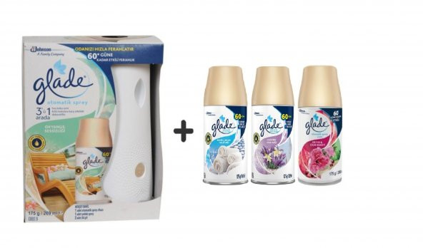 Glade Otomatik Sprey x Okyanus Sessizliği x Temiz Çarşaf Ferahlığı x Lavanta x Meyve &Çiçek Buketi 3 x 269 Ml ürün görseli 1