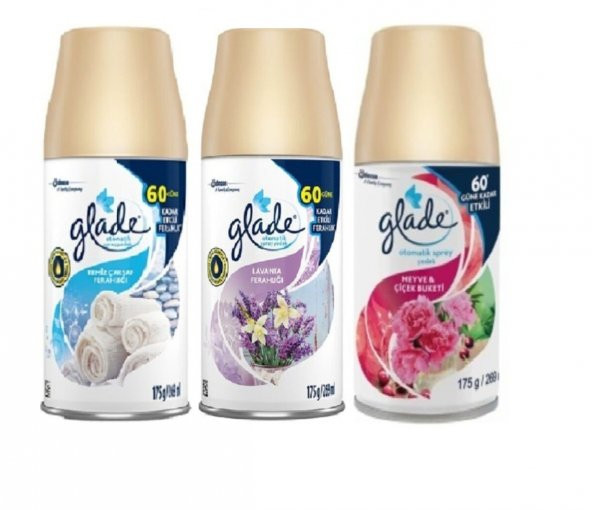 Glade Oda Kokusu Temiz Çarşaf Ferahlığı x Lavanta Ferahlığı x Meyve & Çiçek Buketi Yedek Sprey 3 x 269 Ml ürün görseli 1