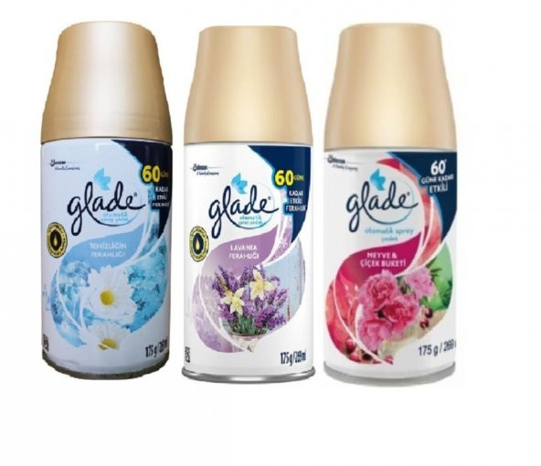 Glade Oda Kokusu Temizliğin Ferahlığı  x Lavanta Ferahlığı x Meyve & Çiçek Buketi Yedek Sprey  3 x 269 Ml ürün görseli 1