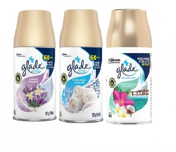 Glade Oda Kokusu Lavanta Ferahlığı x Temiz Çarşaf Ferahlığı x  Tropikal Floral  Yedek Sprey  3 x 269 Ml ürün görseli 1