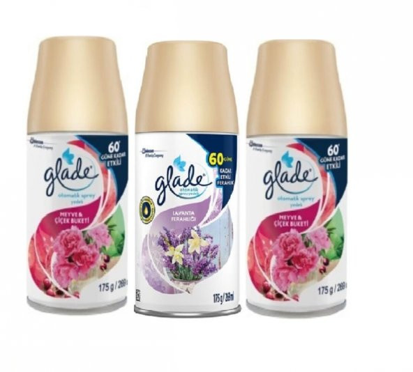 Glade Oda Kokusu Meyve & Çiçek Buketi x Lavanta Ferahlığı x  Meyve &Çiçek Buketi Yedek Sprey  3 x 269 Ml ürün görseli 1