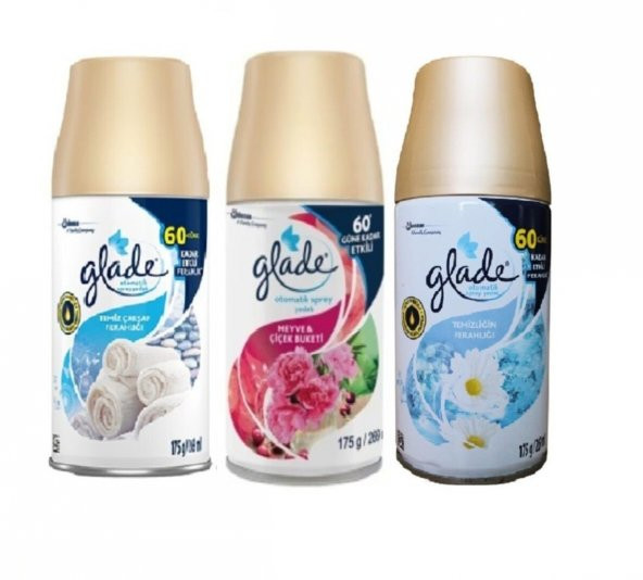 Glade Oda KokusuTemiz Çarşaf Ferahlığı x Meyve & Çiçek Buketi xTemizliğin Ferahlığı Yedek Sprey 3 x 269 Ml ürün görseli 1