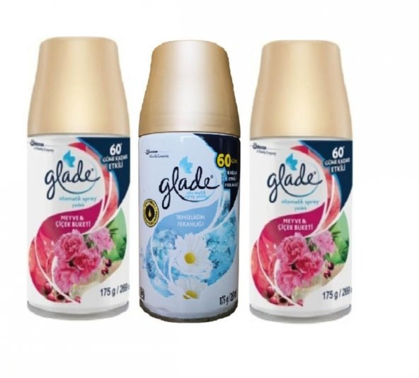 Glade Oda Kokusu Meyve & Çiçek Buketi x Temizliğin Ferahlığı x  Meyve &Çiçek Buketi Yedek Sprey 3 x 269 Ml ürün görseli 1