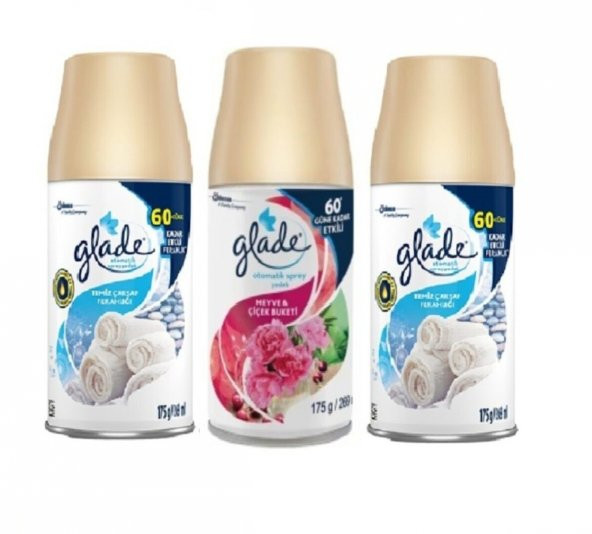 Glade Oda KokusuTemiz Çarşaf Ferahlığı x Meyve & Çiçek Buketi xTemiz Çarşaf Ferahlığı Yedek Sprey 3 x 269 Ml ürün görseli 1