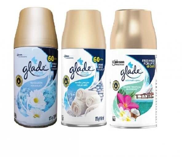 Glade Oda Kokusu Temizliğin Ferahlığı  x Temiz Çarşaf Ferahlığı x  Tropikal Floral Yedek Sprey  3 x 269 Ml ürün görseli 1