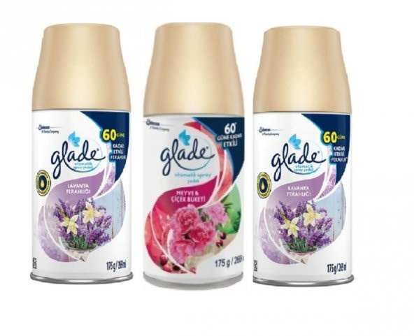Glade Oda Kokusu Lavanta Ferahlığı x  Meyve &Çiçek Buketi x Lavanta Ferahlığı  Yedek Sprey  3 x 269 Ml ürün görseli 1