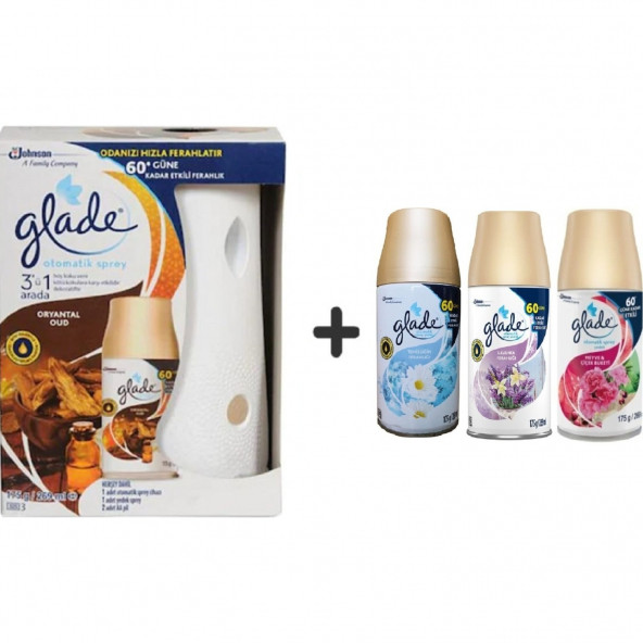 Glade Otomatik Sprey x Oryantal Oud x Temizliğin Ferahlığıx Lavanta x Meyve& Çiçek Buketi 3x269Ml ürün görseli 1
