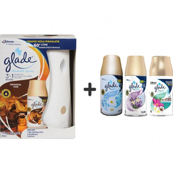 Glade Otomatik Sprey x Oryantal Oud x Temizliğin Ferahlığı x Lavanta x Tropikal Floral 3x 269 Ml ürün görseli 1