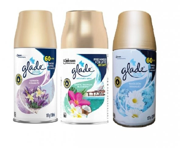 Glade Oda Kokusu Lavanta Ferahlığı  Tropikal Floral  Temizliğin Ferahlığı Yedek Sprey  3 Adet  269 Ml ürün görseli 1