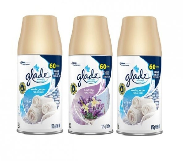 Glade Oda Kokusu  Temiz Çarşaf Ferahlığı x Lavanta x Temiz Çarşaf Ferahlığı Yedek Sprey  3 x 269Ml ürün görseli 1