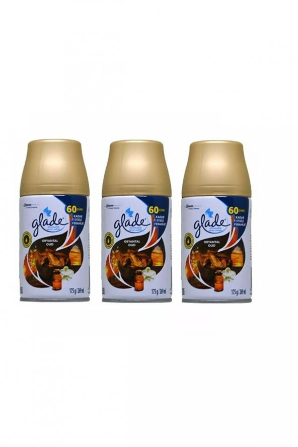 Oda Parfümü Otomatik Sprey Oda Kokusu 60 Güne Kadar Etkili Yedek Oud Oryantal  3 Adet x 269 Ml ürün görseli 1