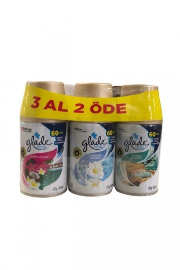 Glade Otomatik Sprey Oda Kokusu Yedek Bahar Çiçekleri + Okyanus Sessizliği 3 X 269 Ml ürün görseli 1
