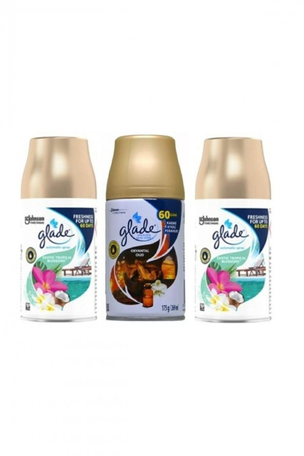 Glade Otomatik Sprey Oda Kokusu Yedek Tropikal Floral + Oryantal Oud 3 X 269 Ml ürün görseli 1