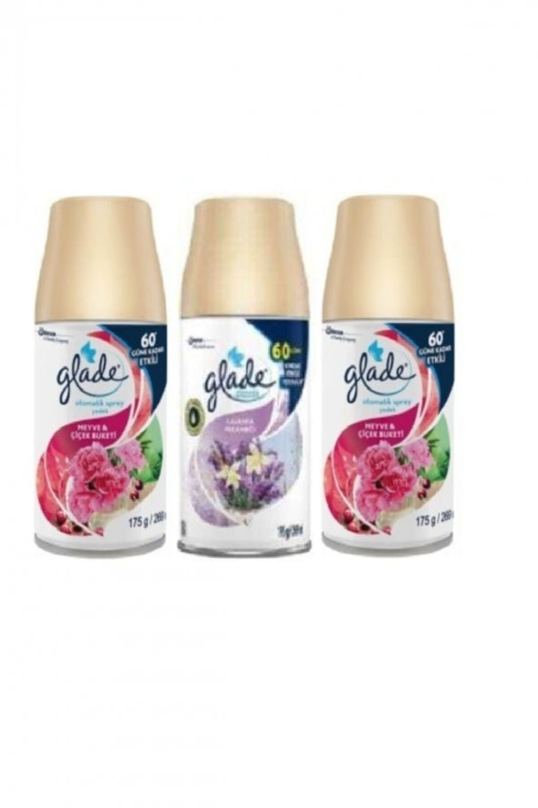 Glade Otomatik Sprey Oda Kokusu Meyve & Çiçek Buketi Yedek  +  Lavanta Ferahlığı 3 X 269 Ml ürün görseli 1
