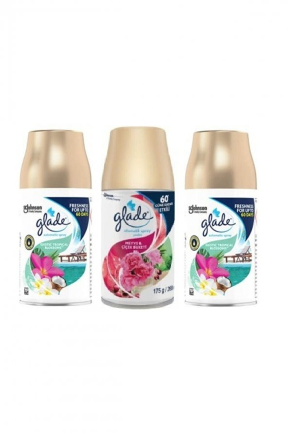Glade Otomatik Sprey Oda Kokusu Yedek Tropikal Floral + Meyve & Çiçek Buketi Yedek 3 X 269 Ml ürün görseli 1