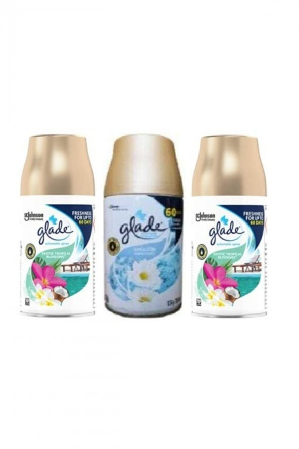 Glade Otomatik Sprey Oda Kokusu Yedek Tropikal Floral + Temizliğin Ferahlığı 3 X 269 M ürün görseli 1