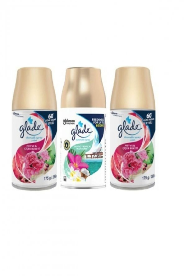 Glade Otomatik Oda Sprey Meyve & Çiçek Buketi Yedek +  Tropikal Floral 3 X 269 Ml ürün görseli 1