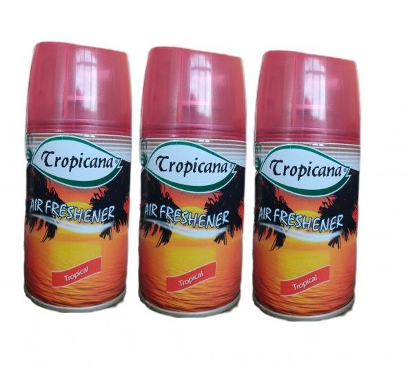 Tropicana Air Freshener Oda Kokusu Bahar Kokuları Tropical Otomatik  Parfüm Spreyi 260 Ml x 3 Adet ürün görseli 1