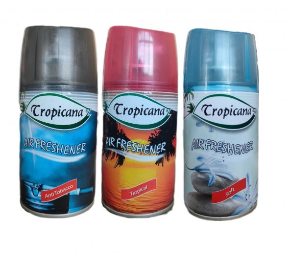 Tropicana Air Freshener Oda Kokusu Anti Tobacco + Tropikal + Soft Koku Parfüm Spreyi 260 Ml x 3 Adet ürün görseli 1