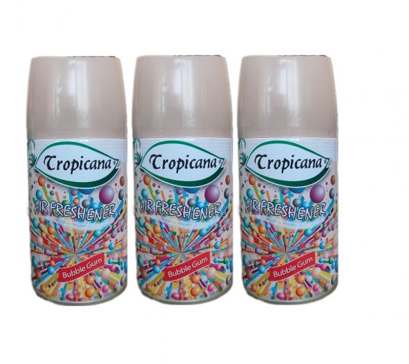 Tropicana Air Freshener Oda Kokusu Bubble Gum Otomatik Makina Yedek Parfüm Spreyi 260 Ml x 3 Adet ürün görseli 1