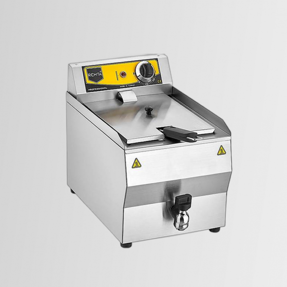 Remta REM.R110 Tekli Kapaklı Yağ Tahliye Musluklu 8 lt Elektrikli Fritöz 3200 W ürün görseli 1