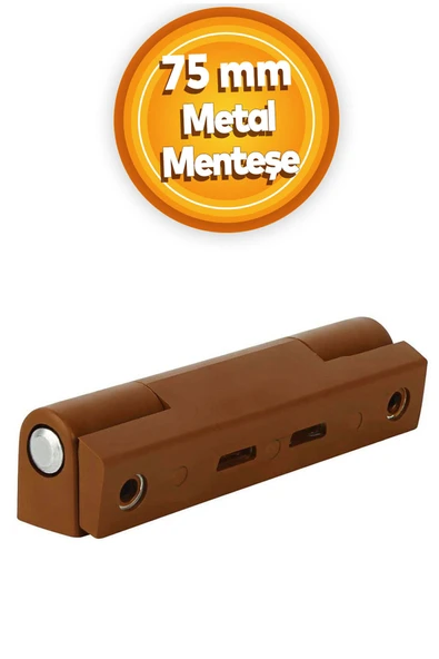 3 Adet Pvc Pimapen Pencere Menteşesi Metal 75 Mm Açık Kahverengi ürün görseli 1