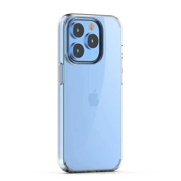 Gpack Apple iPhone 14 Pro Kılıf Coss Şeffaf Sert Kapak Silikon 5mm Nano Ekran Koruma ürün görseli 1