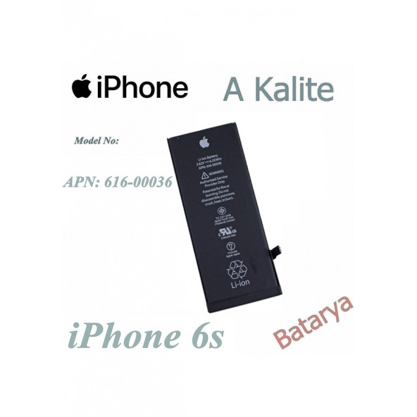 iphone 6S Batarya Apn 616-00036 Uyumlu Yedek Batarya ürün görseli 1