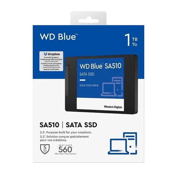 WD Blue SA510 1TB 2.5'' SATA SSD (560-520) - Resim 3
