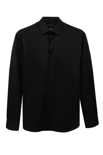 Cengiz İnler Standart Yaka Slim Fit Cepsiz Düz Erkek Gömlek ürün görseli 1