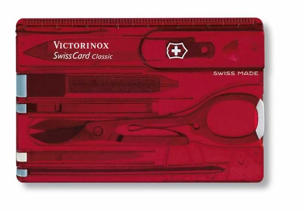 Victorinox SwissCard Classic Ruby 0.7100.T Şeffaf Kırmızı 10F ürün görseli 1