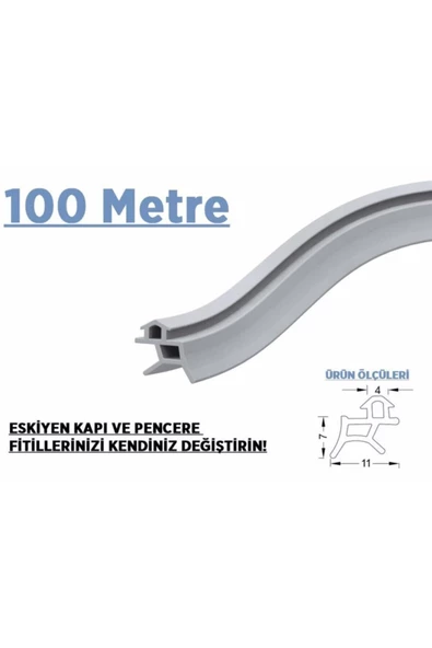 Contacall Gri Pimapen Kapı Pencere Contası Pvc Doğrama Fitili 100 Metre Egepen, Winsa, Bütün Klasik Penler ürün görseli 1