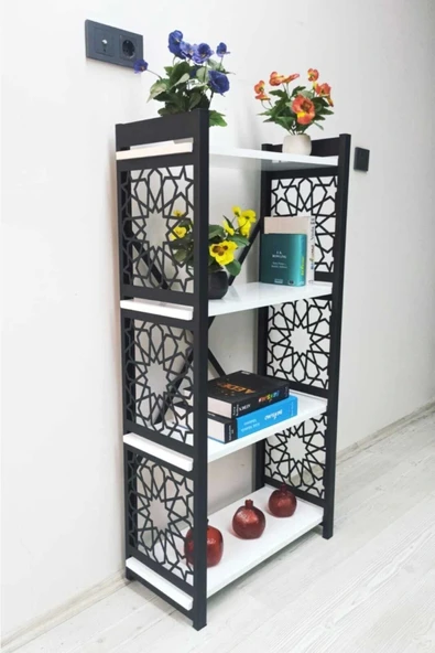 adımshops Desenli Lazer Kesim Metal Raf,çiçeklik,kitaplık,mutfak Rafı,ofis Dolabı,banyo Düzenleyici ürün görseli 1