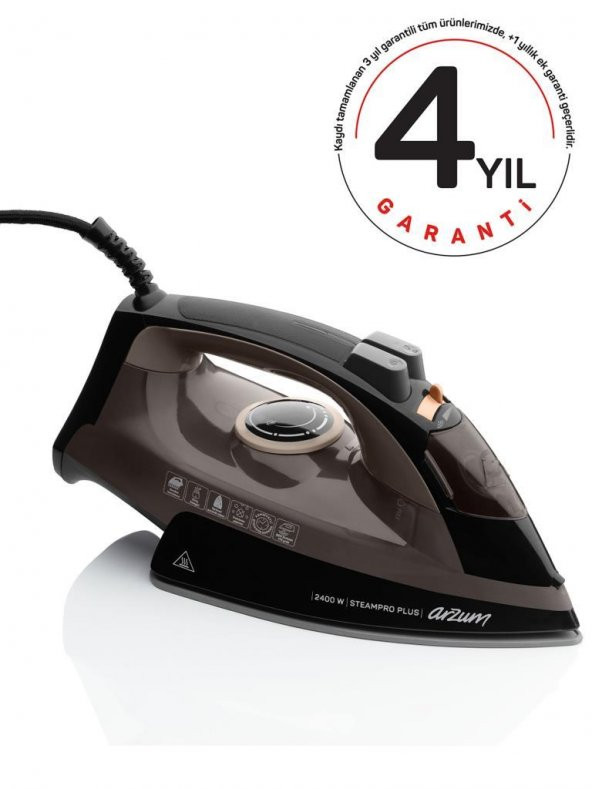 Arzum Ar6030-K Steampro Plus 2400 W Buharlı Ütü Kahverengi ürün görseli 1