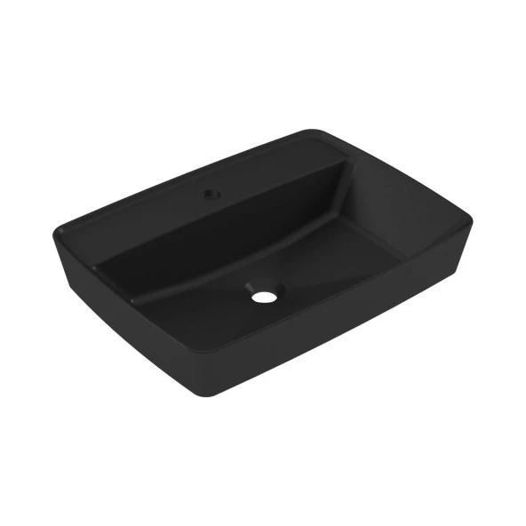 Serel Rita 44x59 cm Tezgah Üstü Çanak Lavabo-Mat Siyah RT30TXL050H ürün görseli 1