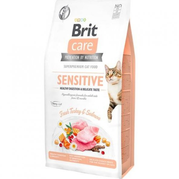 Brit Care Sensitive Hassas Kedi Mamasi Hindi Ve Somonlu 2 kg ürün görseli 1