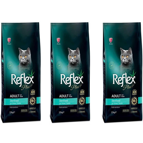Reflex Plus Tavuklu Sterilised Yetişkin Kedi Maması 1,5 Kg 3 Adet ürün görseli 1