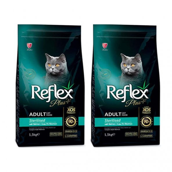 Reflex Plus Somonlu Kısırlaştırılmış Kedi Maması 1.5 Kg 2'Lİ SET ürün görseli 1